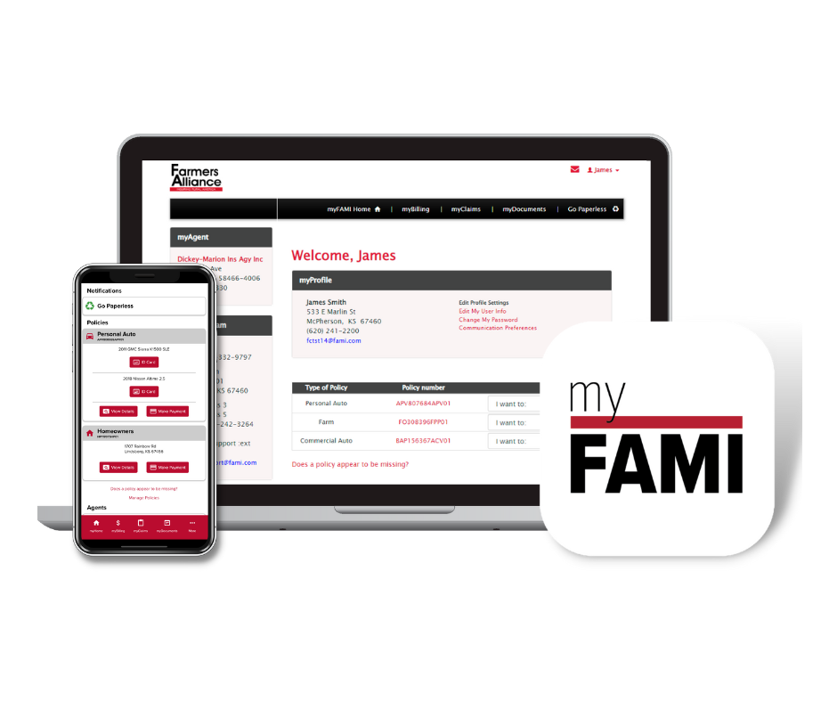 Farmers Alliance policyholder portal, myFAMI