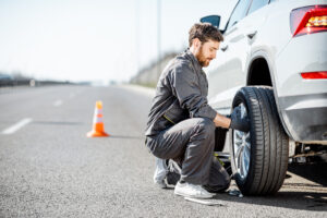 Man changing tire